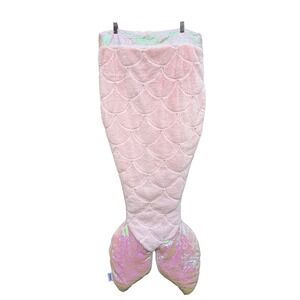 Kensie Home 22X52 Pink Plush Snuggle Mermaid Tail Throw Sleepover Cozy Pearls